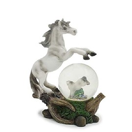 Glitter Ball Horse White Snow Globe Animal Animals Snow Globes Horses