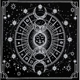 Indian Consigners Altar Cloth Witchraft Witchery Tablecloth Alter Square Table Cover Spiritual Moon Phases Tarot Spread
