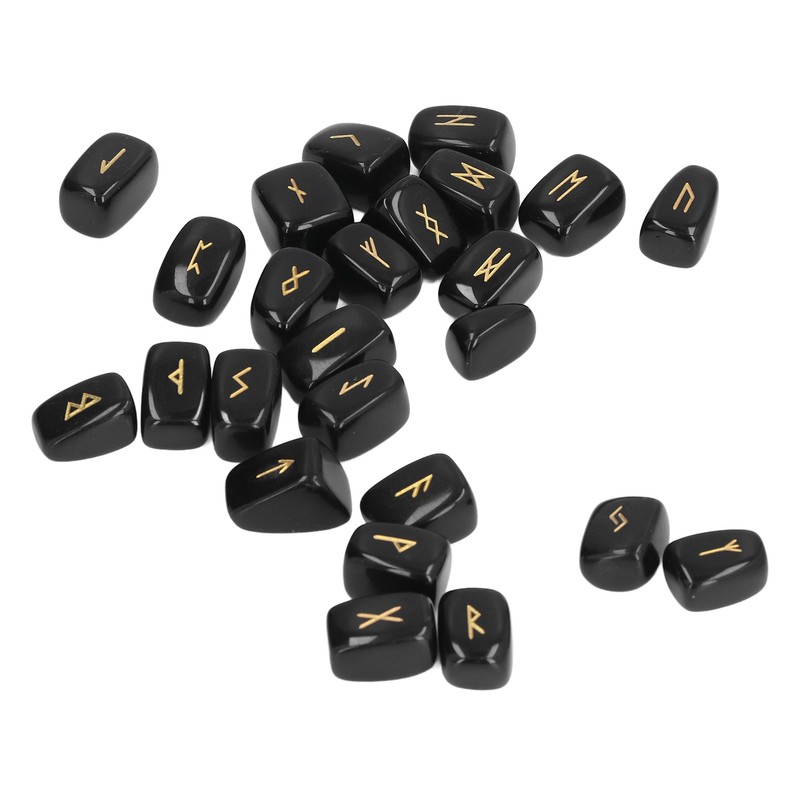 Rune Stones Ancient Rune Fine Workmanship Stylish Appearance Obsidian Material
