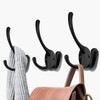 HADWER Wall Mounted Coat Hooks 5 Pack Heavy Duty Black