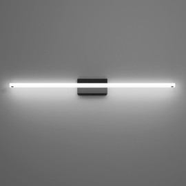 lundwa 48inch Black LED Bathroom Vanity Light Bar 40W Modern Bath Light Fixture Over Mirror Vanity Light Cool White 6000K