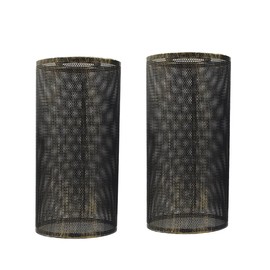 LEDSone Industrial Style Metal Cage Easy Fit Wire cage Lampshade for Indoor Pendant Lights Lights Shade for Dining Room Bedroom Loft Hallway (Rustic Red 2-2 Pack)