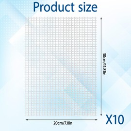 10 Pcs Plastic Mesh Sheets & White Eye Mesh,Multi-Purpose Plastic Canvas for Embroidery, Knit Crochet Projects, DIY Handicraft (7.87"X11.81" / 20x30cm)