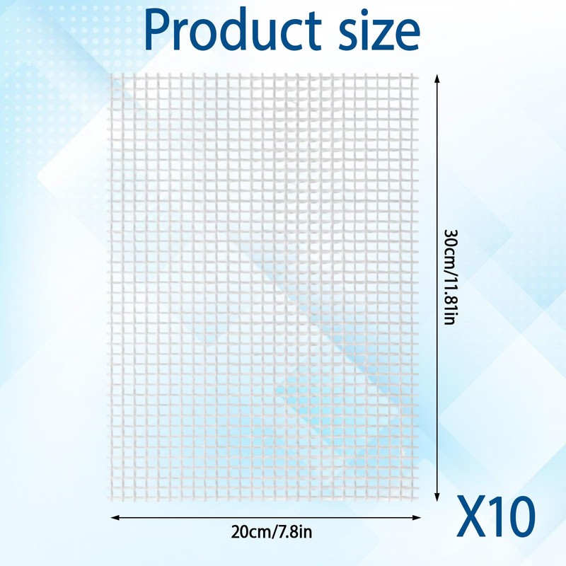 10 Pcs Plastic Mesh Sheets & White Eye Mesh,Multi-Purpose Plastic
