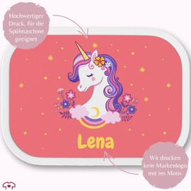Children's Campus Lunch Box for Mepal - Cute Unicorn - 750 ml - Pink - School Gifts Girls Children's Lunch Boxes Nursery Unicorns Button Lunch Box Vesperbox Kita Unicorns