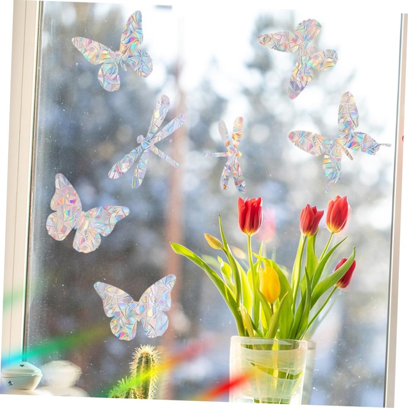 ABOOFAN 2 Sets Window Clings for Bird Strike DIY Butterfly