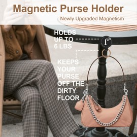Letter A-Z Magnetic Purse Holder Stylish Floral Design Handbag Hanger for Women Suitable for Table Tops Metal Wall Door Hinge Frame Shopping Cart Show off Your Personality Bag Charms Accessory (J)