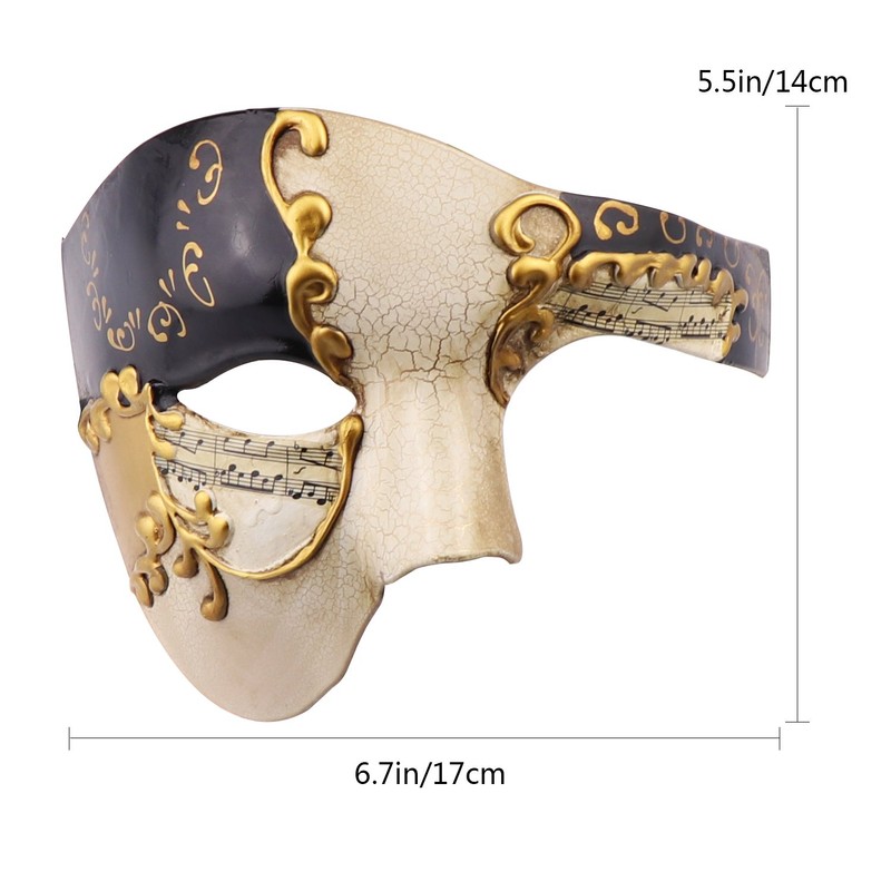 Vintage Design Half Face Men's Phantom Of The Opera Venetian