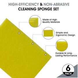 Nanoskin Scrub Away Tar Remover Pad, 6-Pack – Durable Non-Abrasive Cleaning Sponge Set for Cars, Trucks, Boats | 6" x 9" Multi-Surface Detailing Tool for Professional and DIY Use