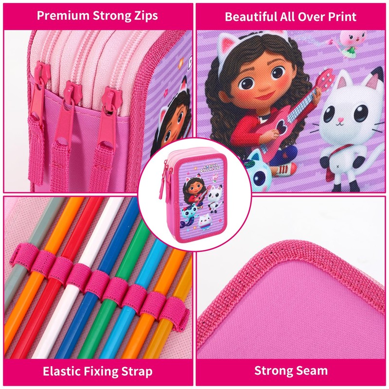 Cerdá Gabby's Dollhouse 3 Tier Large Pencil Case Multi Compartment