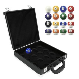 Agatige Billiard Balls Storage Box, Snooker Billiard Balls Storage Box Pool Carrying Case Accessory 16 Balls Box with Carry Handle for Billiard Pool Balls