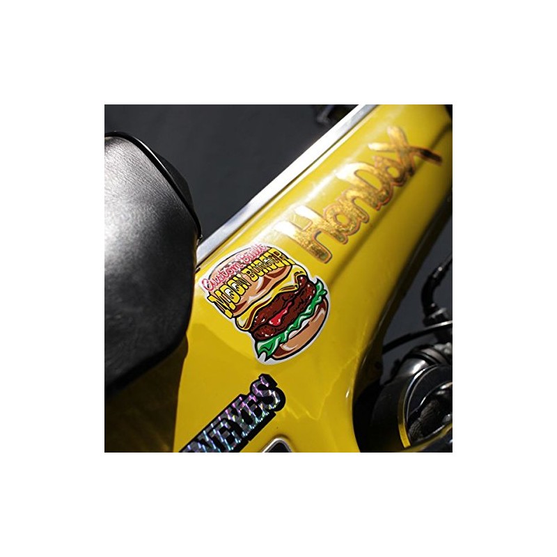 ムーンアイズ(MOONEYES) バイク貼付用、車貼付用 MOON CAFE ハンバーガー MOON バーガー ステッカー DM-184