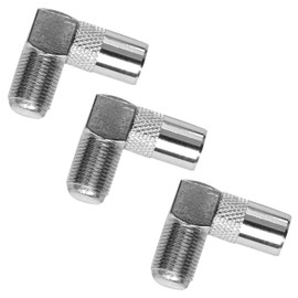 Thyonta 3PCS TV Antenna Coaxial Adapter For TV Antenna Cables Male Coaxial Plug to F Socket 90 Degree Right Angle Angle Adapter Screw Connector