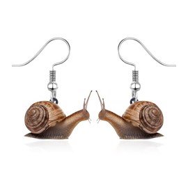 QLUYCKW Funny Animal Earring for Women Cute Acrylic Bunny Cow Chicken Pig Squirrel Dogs Cats Rooster Hedgehog Dangle Earrings Cute Cartoon Farm Earrings Country Animal Jewelry Gifts (Snail)