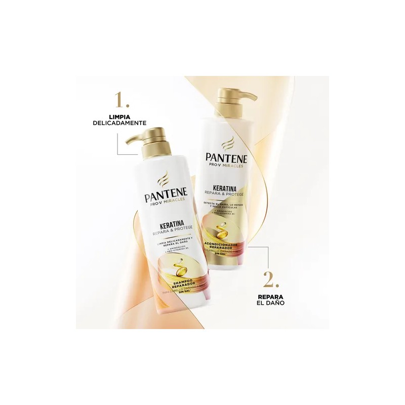 Kit Shampoo Sin Sal y Acondicionador Pantene Pro-V Miracles Keratina