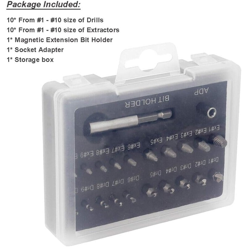 Bestgle 22 Pcs Mini Damaged Screw Extractor Small Stripped Screws