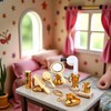 4Pcs Miniature Comb, Hair Dryer Mirror Makeup Set, 1:12 Scale