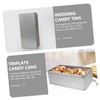 WOONEKY Rectangular Tin Box with Lid Versatile Tinplate Storage for