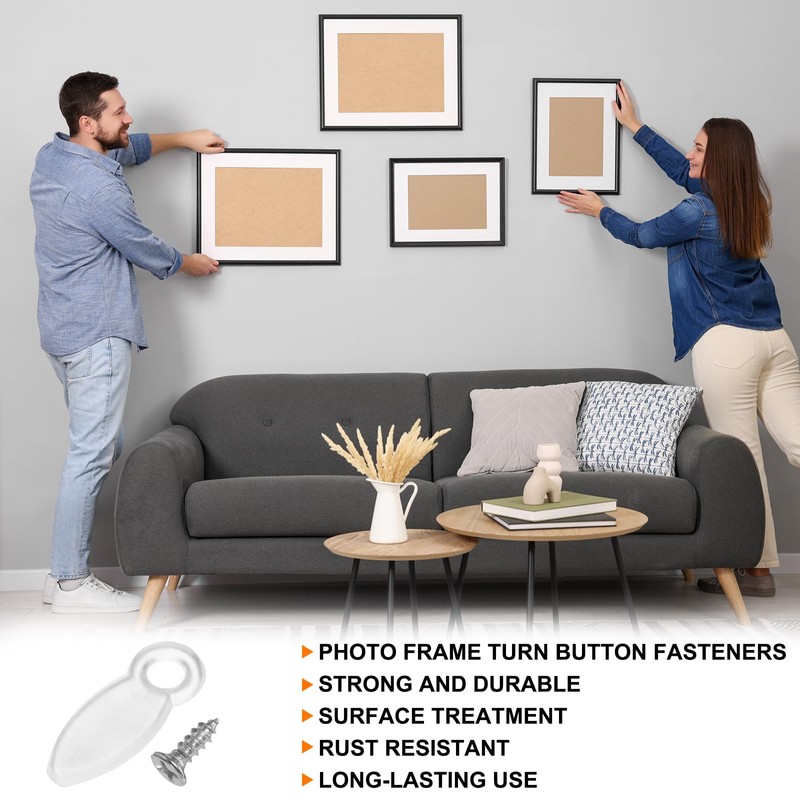 Sourcing Map 200Pcs Transparent White Picture Frame Backing Hardware Clip