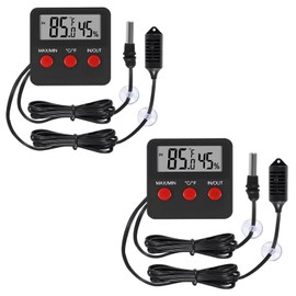 2Pcs Digital Thermometer and Humidity Thermometers Indoor and Outdoor Digital Temperature and Hygrometer Gauge with Probe for Reptile Terrarium Thermometer Pet Keeping