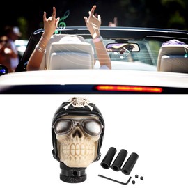 Suuonee Gear Knob Lever, Skeleton Skull Head Car Manual Gear Knob Stick Lever Shifter Universal