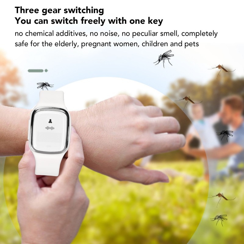 Ultrasonic Mosquito Repellent Watch Fast Charging 3 Gear Clock Function
