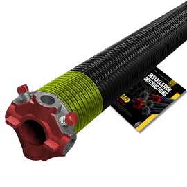 Garage Door Torsion Spring 207x2x25 for Left Side of Garage Door - Torsion Spring for Garage Door Repair Precision E-Coating 5-Year Warranty Minimum 30,000 Cycles (Red Cone)