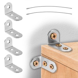 24pcs Furniture Anchors, Anti-Tip Furniture Anchors Secure Stainless Steel Furniture Wall Anchor Falling Furniture Straps Prevention Furniture Cabinet Anchors for Baby Pet Proofing Safety