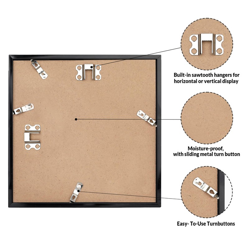 LaVie Home 12x12 Picture Frame for Wall Display, 12x12 Black