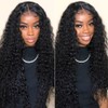Bafamiya HD Natural Black Deep Wave Wigs Human Hair 200%