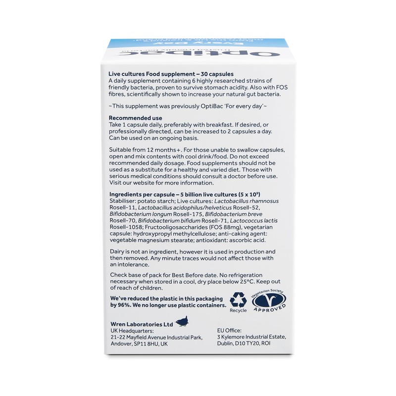Optibac Probiotics for Daily Wellbeing - Pack of 30 Capsules
