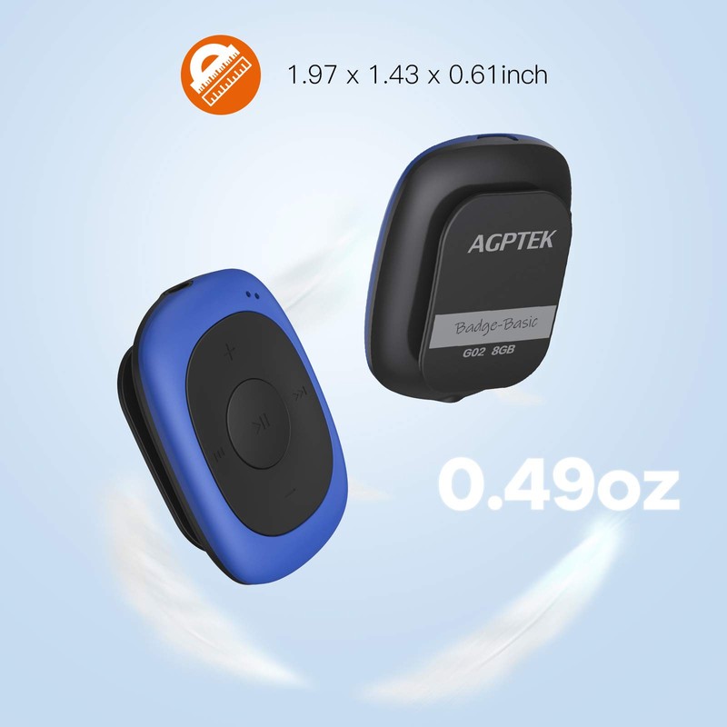 AGPTEK G02 8GB Clip MP3 player Ditigal Music player with