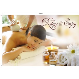 NAILSIGNS.com Spa XXIX Relax Enjoy Massage Therapy Treatment Sign Advertising Marketing Décor Horizontal (Photo-Realistic Paper Poster Matte Non-Laminated [Indoors], 66")