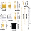 lasuroa 16pcs Magnetic Jewelry Clasps & Chain Extenders, Gold Silver