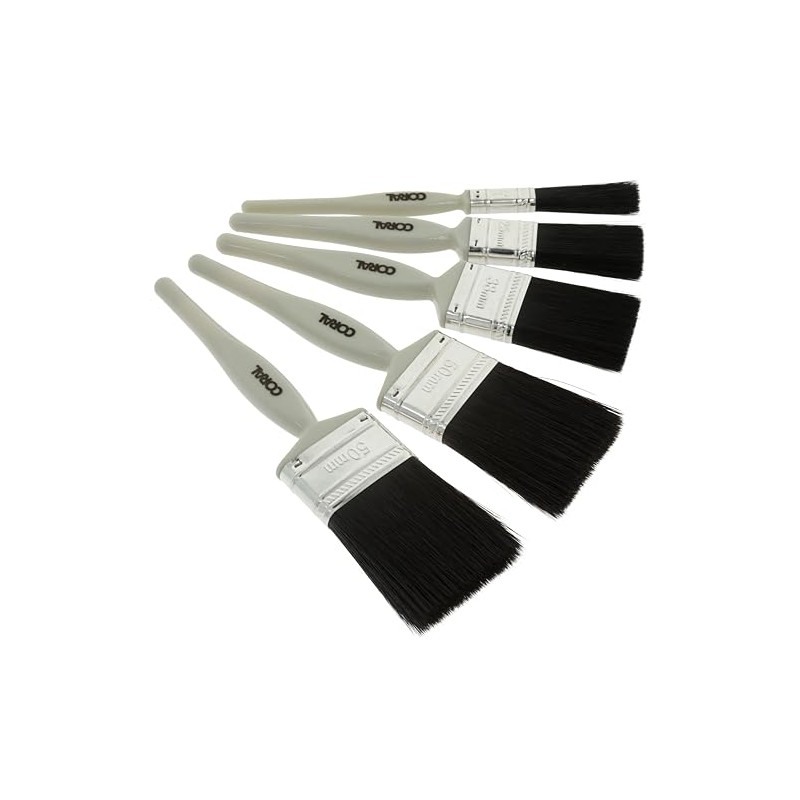 Coral 31128 Value Synthetic Paint Brushes 5Pk for Walls Ceilings,