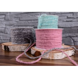 KragoART: Wool Wick, Wool Cord 4 mm Wide, 80 m on Plastic Roll, Craft Wool for Decorating Vessels and Arrangements, Popular in Floristry (Blue)