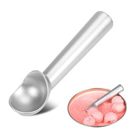 Liroyal Ice Cream Scoop, Ice Cream Disher, Ice Cream Spoon, Round Shape, Convenient, Multi-functional, Food and Beverage Cooking, Kitchen Utensils, Commercial Use, Kitchen Utensils, Silver