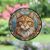Image Industry Ginger Cat Stained Glass Effect Suncatcher - Garden