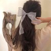 Ribbon long see-through hair tie / 리본 롱 시스루 헤어 머리끈