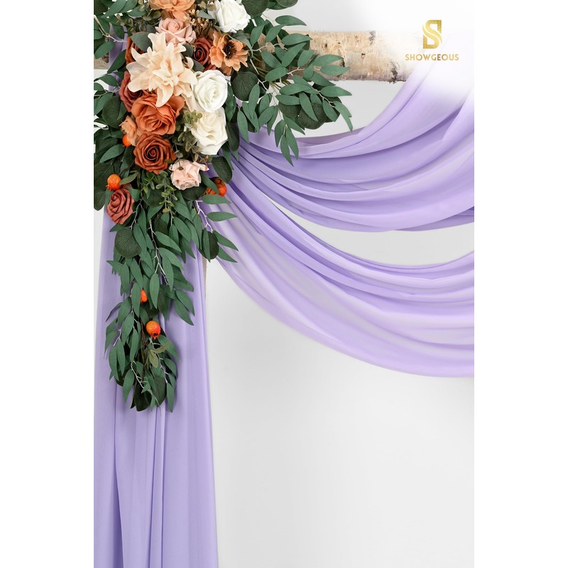 Wedding Arch Draping Fabric,8 Panels 28" x20ft Lavender Purple Wedding