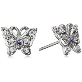 ANNA SUI SAMA1348 Butterfly Motif Earrings, Titanium Glass