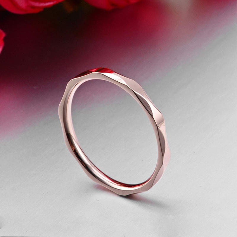 083 Base Women's Ring Cut Ring Titanium 2mm 1.2g Pink