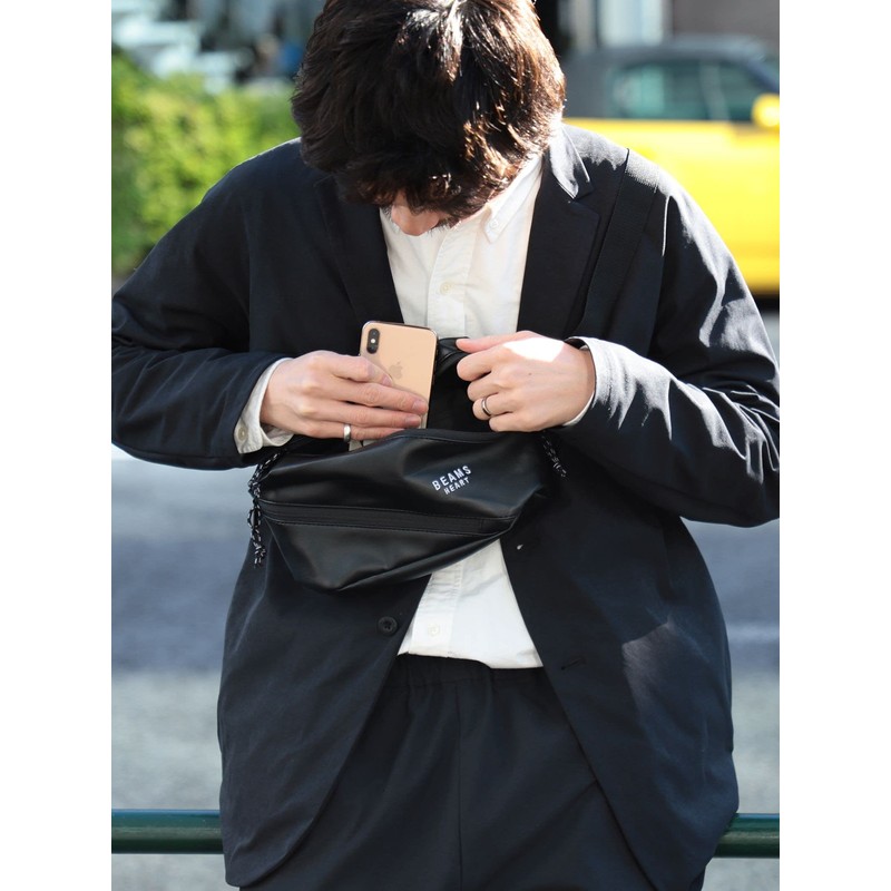 Beams Heart Men's Campus Bag Twist Zip Mini Pouch, Black2