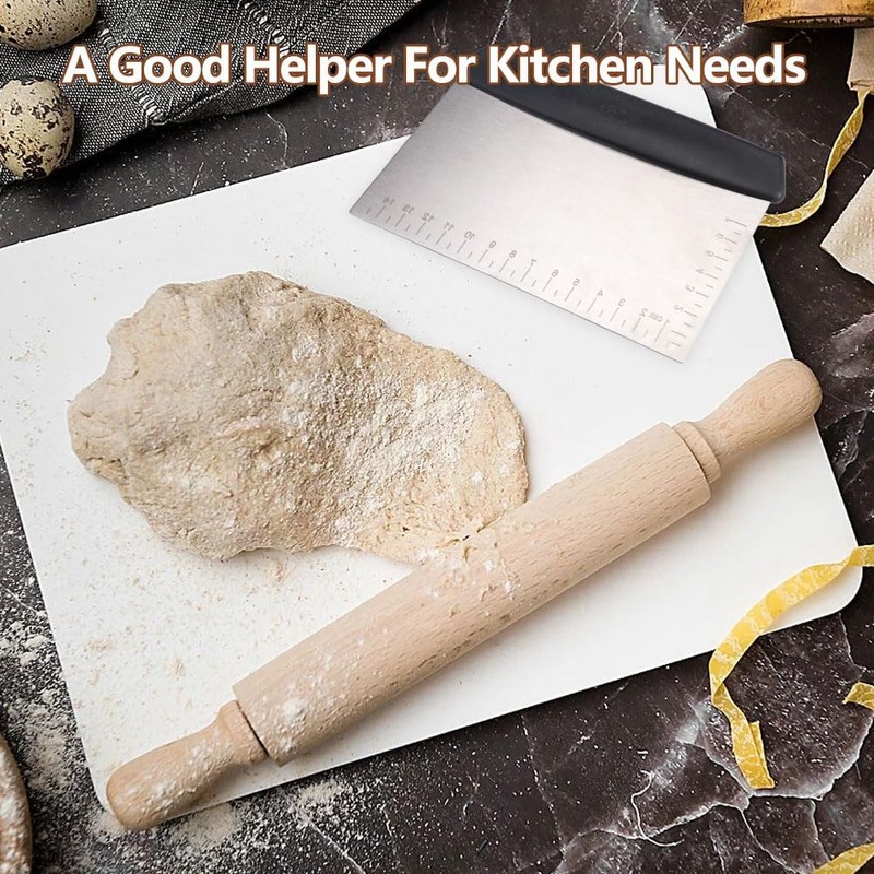 2 Pieces Baking Dough Cutter,Stainless Steel Kitchen Tools, 16x11cm Bench