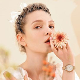 Wavy Headband, Rhinestone Flower Squiggly Headband, Hold Flyaways Comfortable Hair Accessory for Adults Teens Girls Shower Workout Gym Face Washing