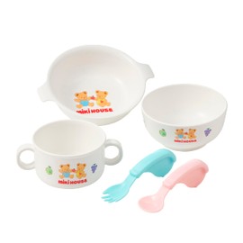Miki House 46-7152-689 Tableware Set, Baby Gift, Baby Dishware Set, 5 Piece Set, Made in Japan, Baby Food, Boys, Girls, Baby, Kids, Baby Clothes, Children's Clothes, Gift