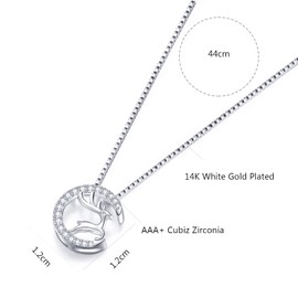 HUABOLA CALYN Christmas Necklace for Women, Elk Pendant Necklace Charm Jewellery, Christmas Birthday Gifts for Girls