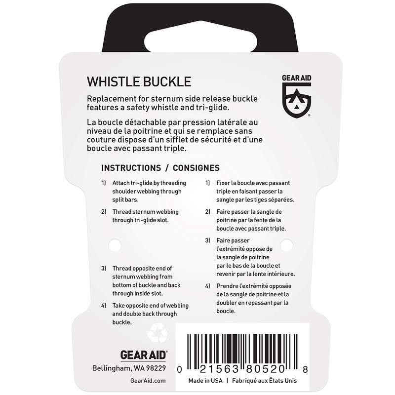 GEAR AID Whistle Buckle Kit, 3/4”