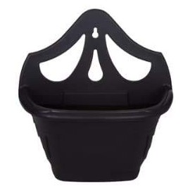 HOMION 31cm Venetian Wall Planter Hanging Basket Flower planter Plastic (BLACK, 6)