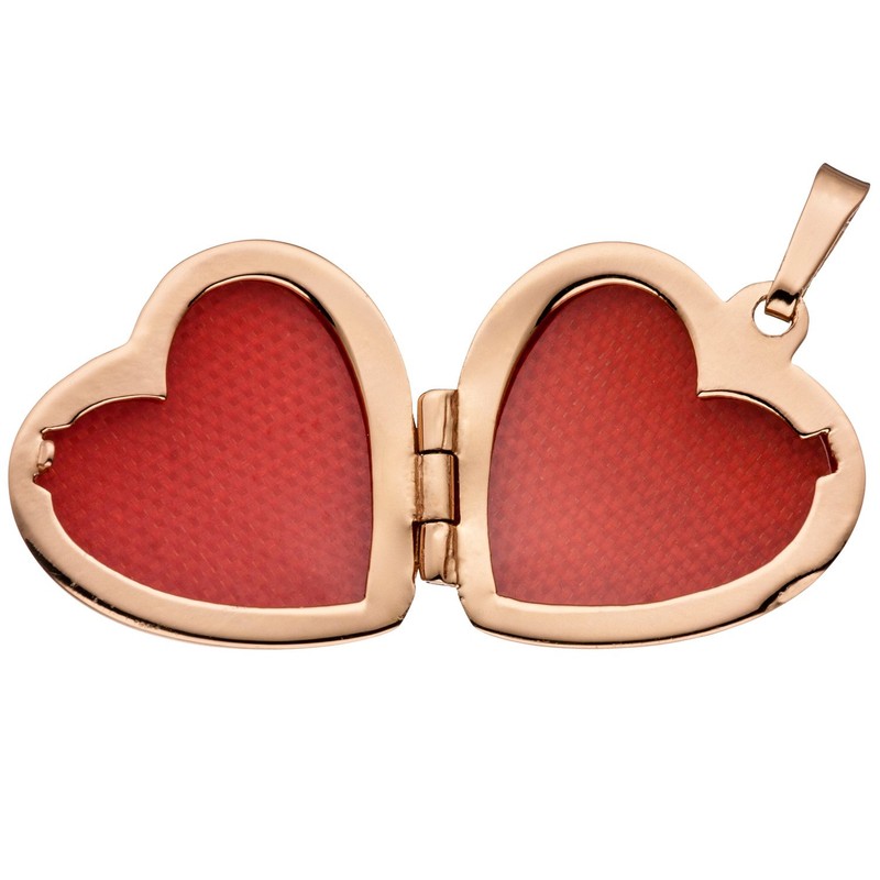 Jobo Women's Heart Locket 925 Silver Rose Gold Plated for